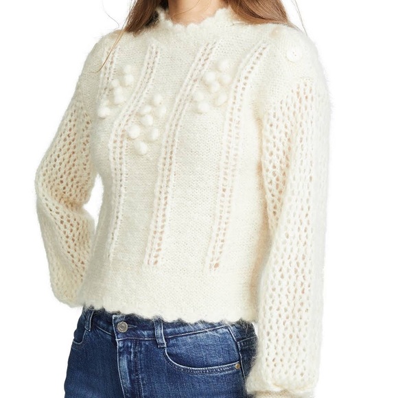 Loveshackfancy Persephone Sweater in Cream Puff - Picture 7 of 9